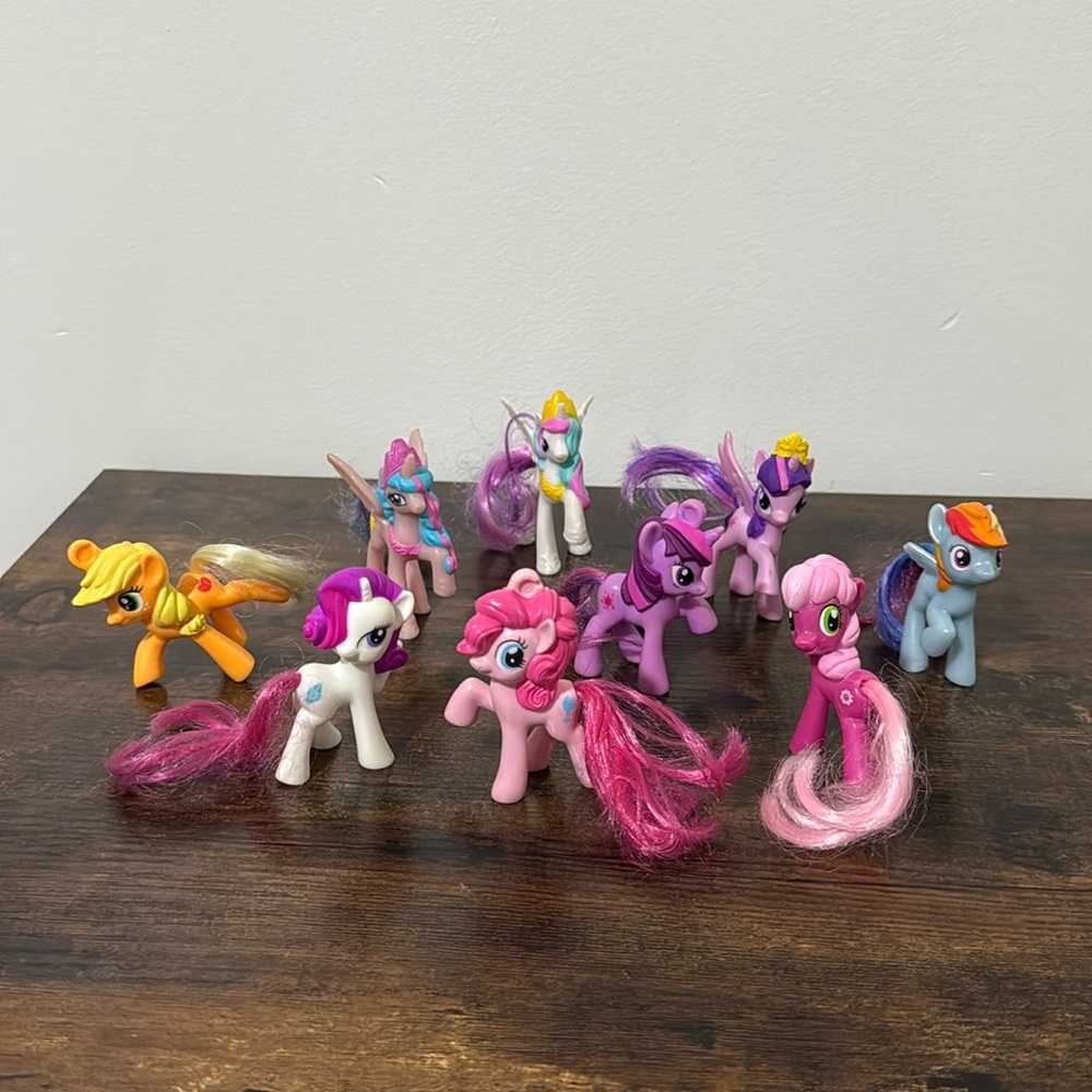 My Little Pony Mcdonalds Happy Meal Toy 3” Figures Mix Lot of 9 Brushable Tails - Picture 3 of 14